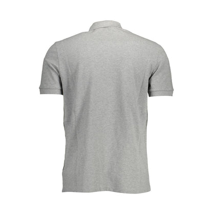 Back view of a Napapijri Brown Cotton Men Polo Shirt in grey variation.