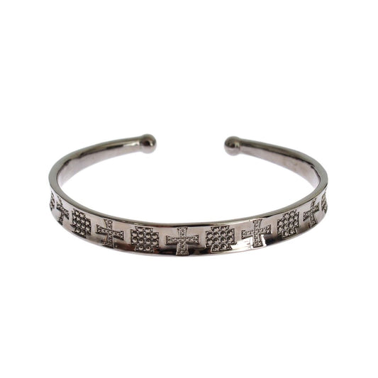 Nialaya Gray Rhodium 925 Silver Bangle Bracelet