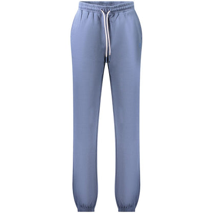 North Sails Blu Cotton Women's Track Pant with elastic waistband and sleek laces, luxurious comfort, ideal for casual wear.