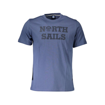 North Sails Blue Cotton Men T-Shirt with logo print