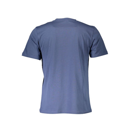 Back view of North Sails Blue Cotton Men T-Shirt, showcasing luxury fabric and iconic style for casual wear.