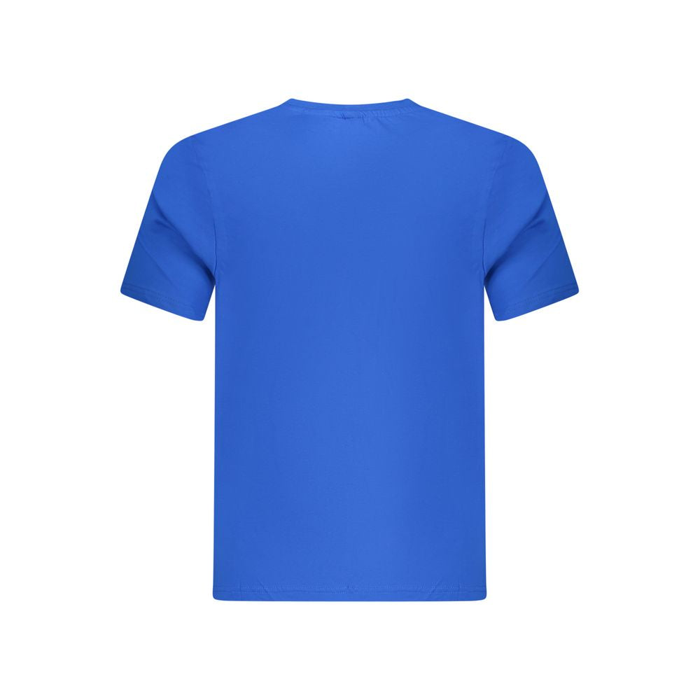 North Sails Blue Cotton Men TShirt featuring vibrant blue hues, crafted from 100% cotton for nautical style and comfort.