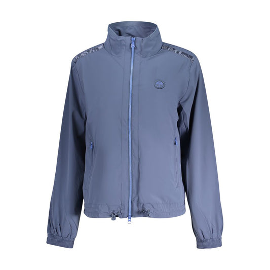 North Sails Blue Nylon Jackets & Coat with long sleeves, zip, contrasting details, and logo.