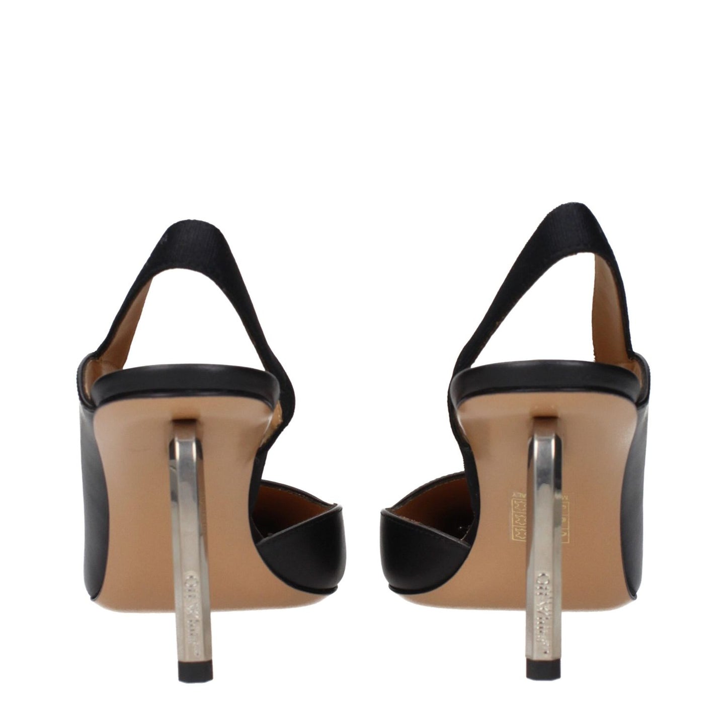 Off-White Black Leather High Heel Pumps