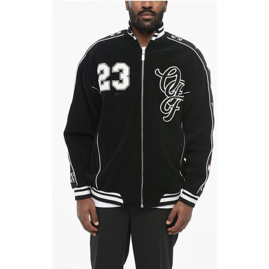Off-White Off-White Embroidered NATURE LOVER Varsity Bomber OF-P628867-XS 1728,74866327712,Black,Clothing,Jackets - Men - Clothing,Men,Men - Clothing,New with tags,Off-White,XS
