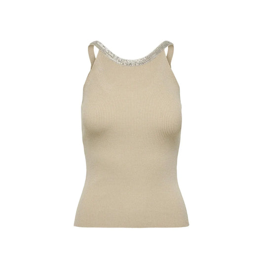 Only Beige Nylon Elastane Tank Tops1728,67400106144,Beige,Clothing,M,New with tags,Only,T-Shirts - Clothing,Tank Tops - T-Shirts - Clothing,Women