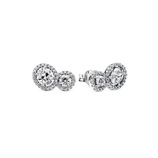 PANDORA JEWELRY Mod. HALO AND HUG STUD EARRINGS