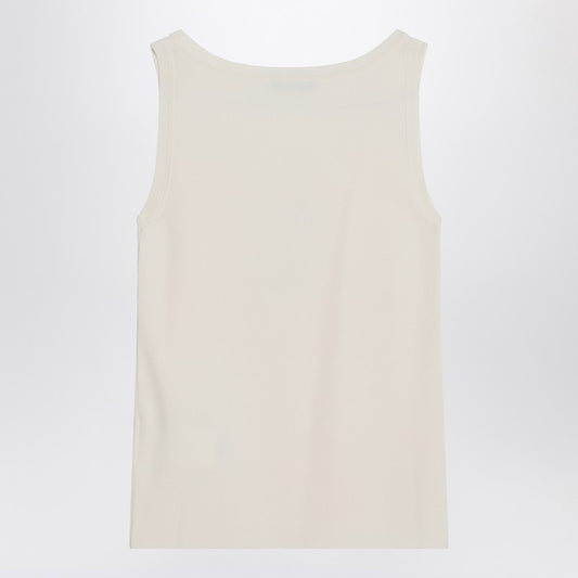 Max Mara Ivory top in crêpe viscose