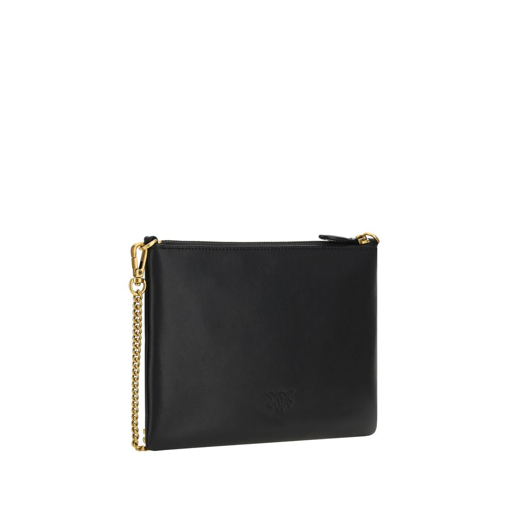 PINKO Black Calf Leather Bos Taurus Shoulder Bag PINKO