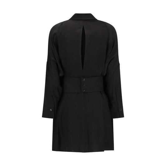PINKO-PINKO Short chemisier Dress-1728,72470364320,Black,Clothing,Dresses - Women - Clothing,M,New with tags,PINKO,S,Women,Women - Clothing-PI-104843A2BTZ99-M