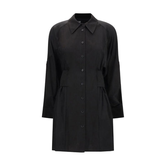 PINKO-PINKO Short chemisier Dress-1728,72470364320,Black,Clothing,Dresses - Women - Clothing,M,New with tags,PINKO,S,Women,Women - Clothing-PI-104843A2BTZ99-M