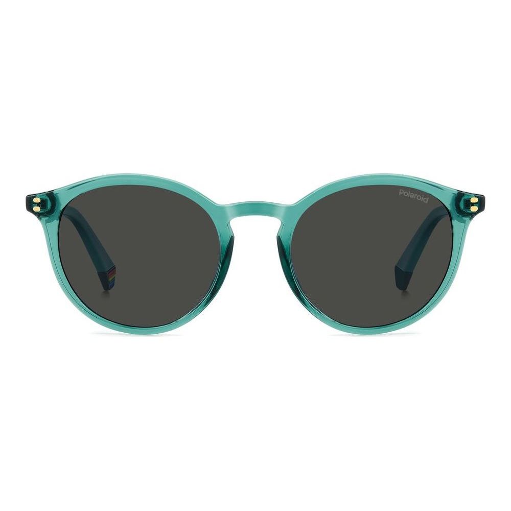 POLAROID MOD. PLD 6233_S unisex sunglasses in polycarbonate with round green frames and dark lenses