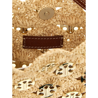Paco Rabanne Beige Ramie Shoulder Bag