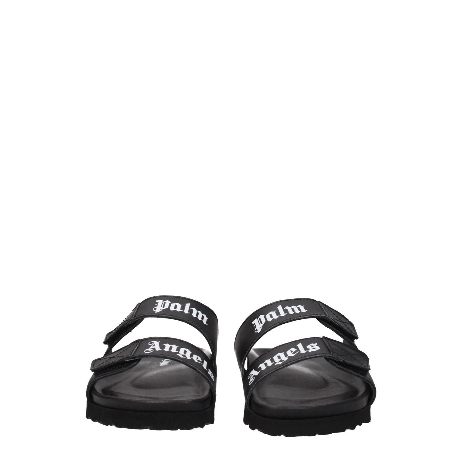 Palm Angels Black Leather Flat Sandals