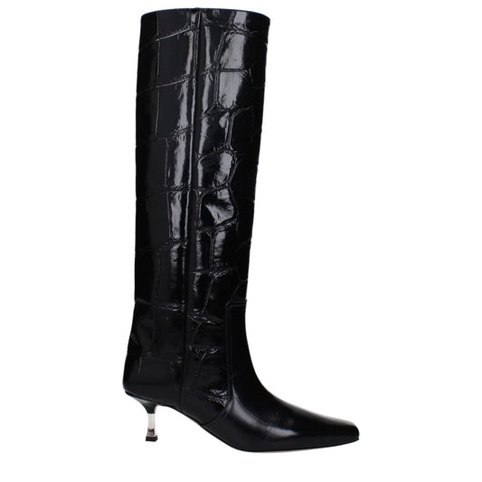 Paris Texas Black Leather Boots