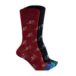 Paul Smith Underwear MultiColour burgundy patterned jacquard ribbed trim socks - 3 pack