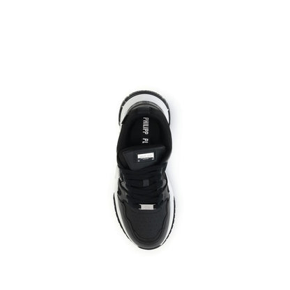 Philipp Plein Black Polyester Athletic Sneakers