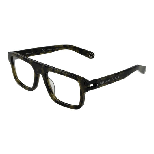 Philipp Plein Green Titanium Glasses (Frames) full-rim square style for men with demo lenses in branded case.
