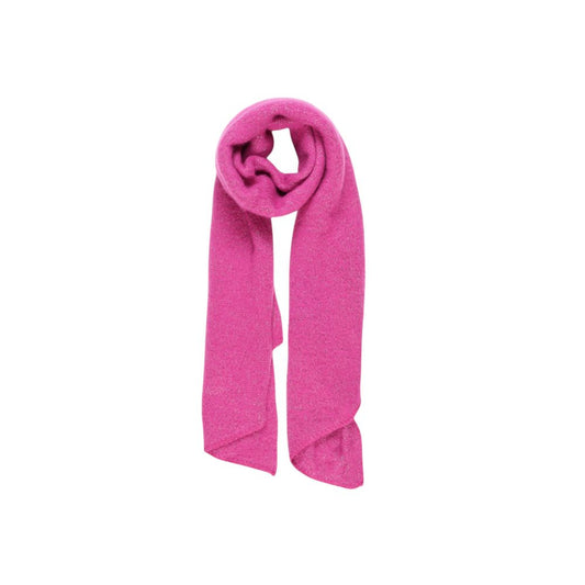 Pink Pieces recycled polyester scarf with metallic fibers, soft and lightweight design. Sustainable accessory for versatile styling.