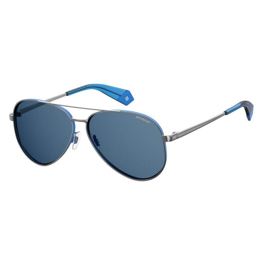 Polaroid Polaroid Blue Metal Sunglasses PO6069SXV8461AC 1728,Blue,New with tags,Polaroid,Sunglasses for Women - Sunglasses,Women