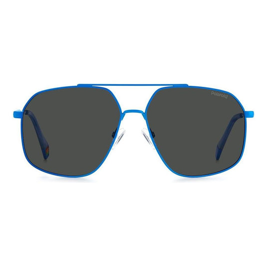 Polaroid Polaroid Blue Stainless Steel Sunglasses POPLD6173SMVUM9AC 1728,Blue,New with tags,Polaroid,Unisex,Unisex Sunglasses - Sunglasses