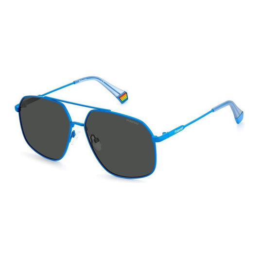 Polaroid Polaroid Blue Stainless Steel Sunglasses POPLD6173SMVUM9AC 1728,Blue,New with tags,Polaroid,Unisex,Unisex Sunglasses - Sunglasses