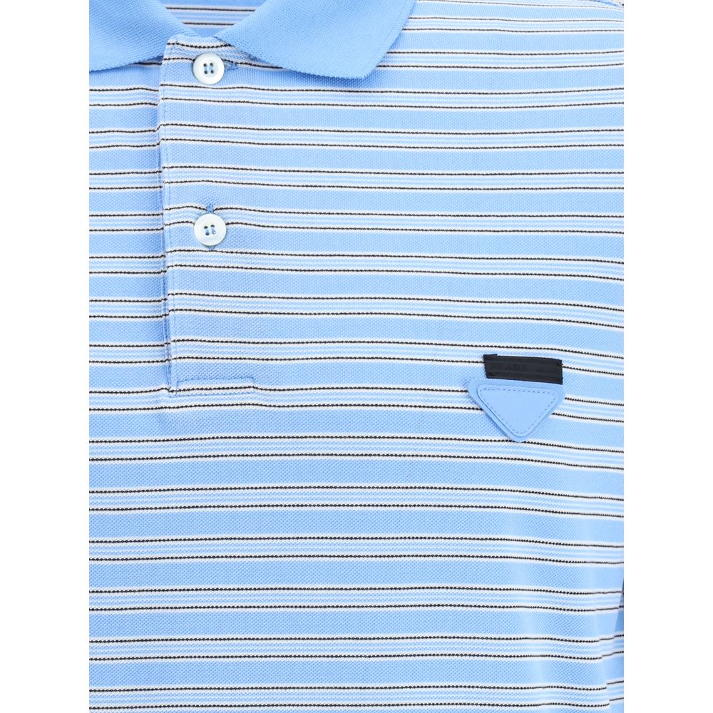 Prada Light Blue Cotton Polo Shirt