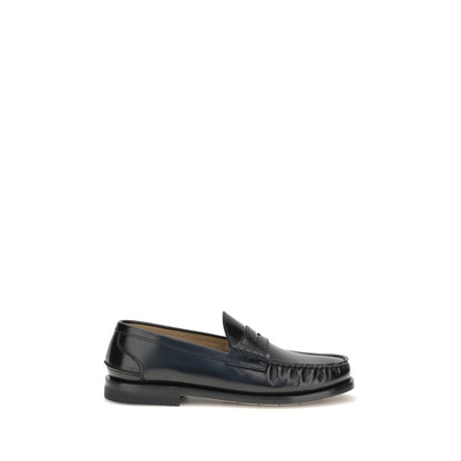 Premiata Black Calf Leather Bos Taurus Slip-On Loafers