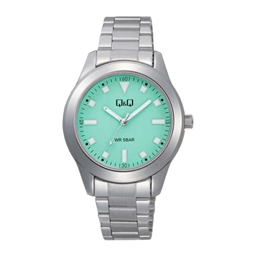 Q&Q Mod. LADY ONLY TIME wristwatch with silver metal case and SS bracelet, water resistant, quartz movement, in official box.