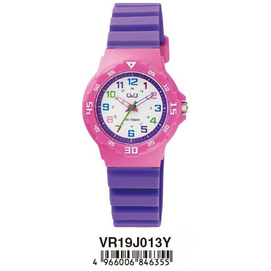 Q&Q FASHION Mod. VR19J013Y, water-resistant 10 ATM baby wristwatch with quartz movement, silicone strap, in official packaging.