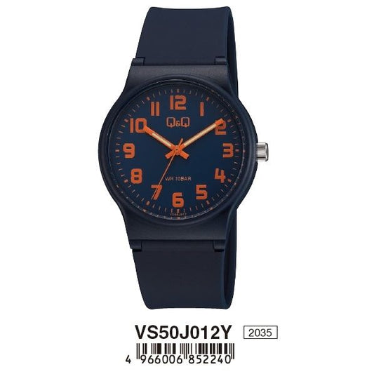 Q&Q FASHION Mod. VS50J012Y resin wristwatch, 10 ATM water-resistant, quartz movement, gent's watch with mineral dial, official packaging.