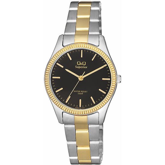 Q&Q SUPERIOR Mod. S295J402Y lady's wristwatch with sapphire dial and SS bracelet. Water resistant 10 ATM, quartz movement, official box.