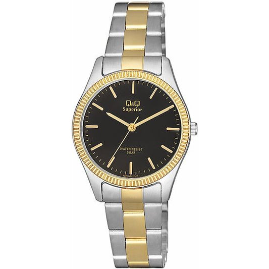 Q&Q SUPERIOR Mod. S295J402Y lady's wristwatch with sapphire dial and SS bracelet. Water resistant 10 ATM, quartz movement, official box.