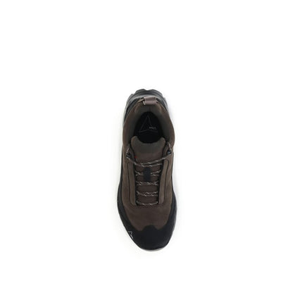 Top view of ROA Brown Calf Leather Bos Taurus Athletic Sneakers with lace-up design.