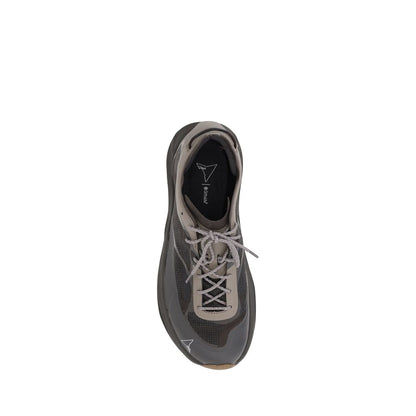 Top view of ROA Brown Polyester Athletic Sneakers with reinforced toe and lace-up closure.