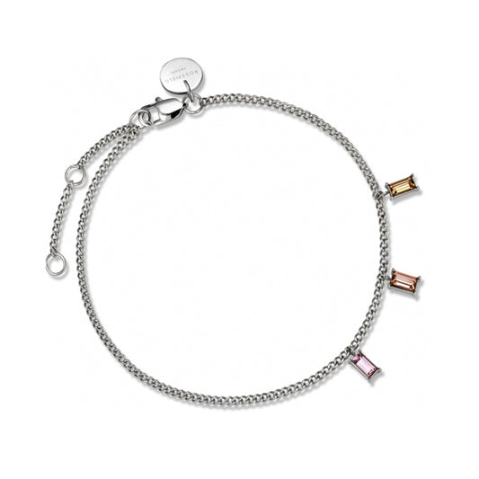 ROSEFIELD JEWELS JEWELRY Mod. JTBBS-J432 silver bracelet with colorful gemstone charms