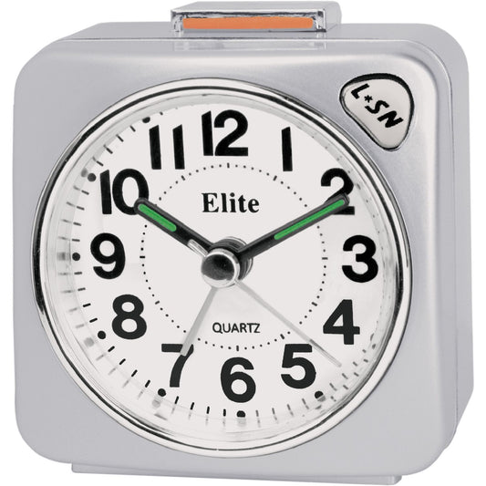ELITE Sveglia silent con luce e snooze - ARGENTO - Silent alarm clock with light and snooze - SILVER
