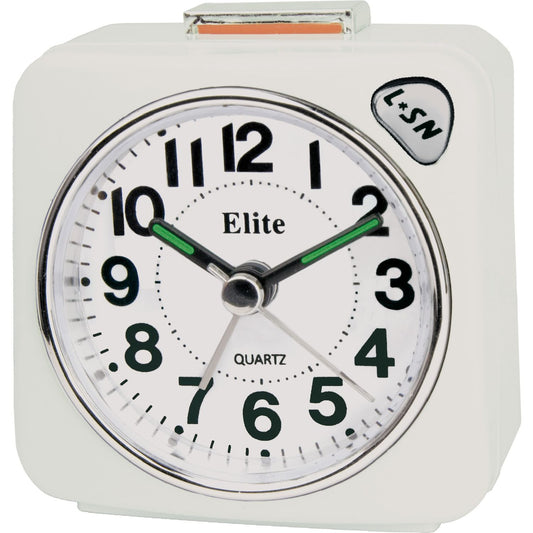 ELITE Sveglia silent con luce e snooze - BIANCO - Silent alarm clock with light and snooze - WHITE