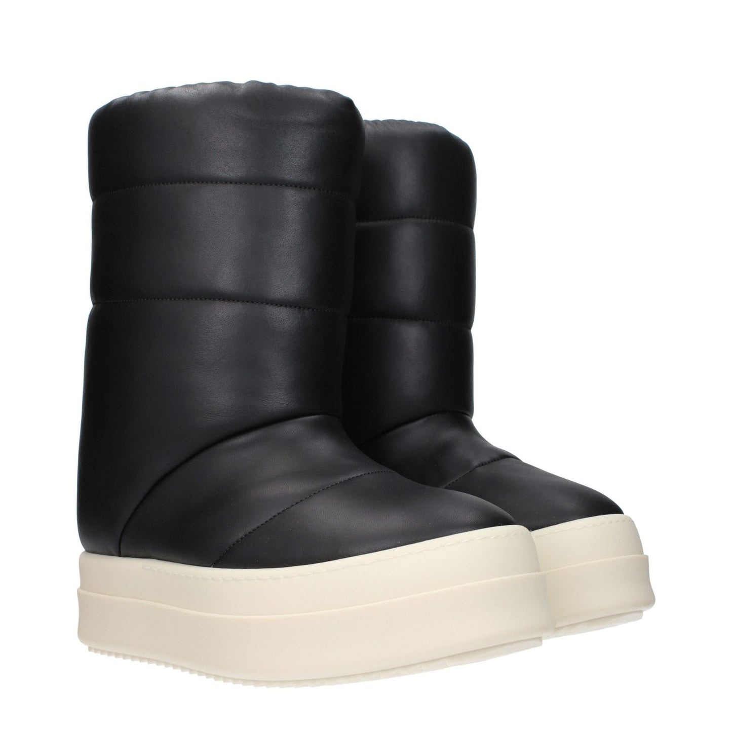 Rick Owens Black Leather Ankle Boots