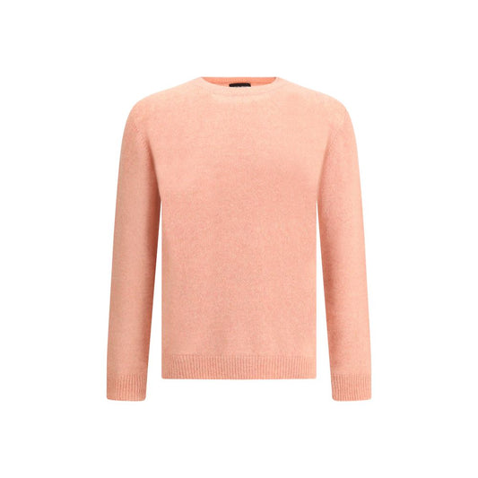 Roberto Collina Multicolor Merino Wool Sweatshirt with ribbed neck, hem, cuffs in soft pink for elegant, polished look.