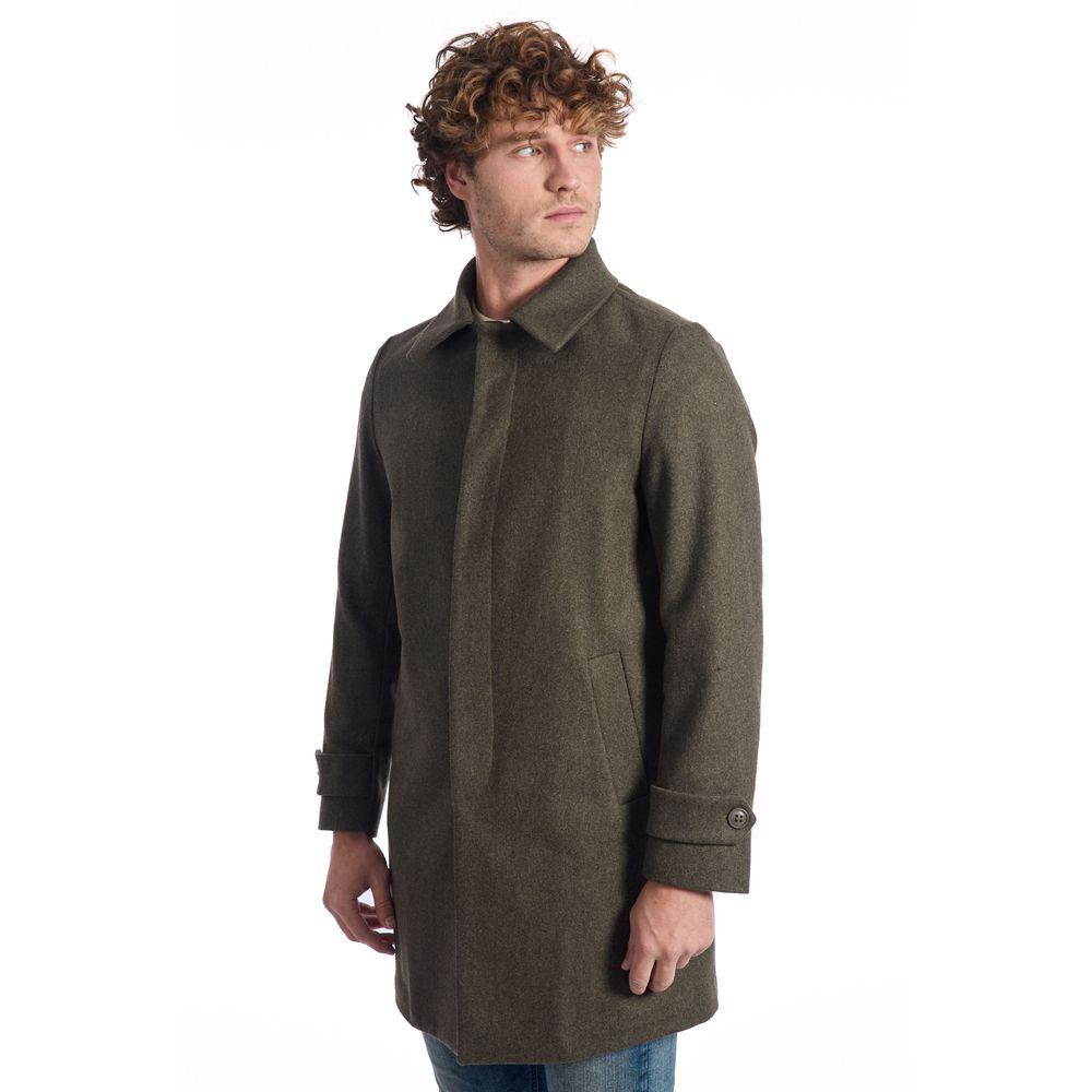 Roberto Pepe Luxury Green Wool Men Jacket