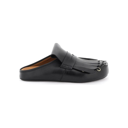 Marni leather clogs with bangs and piercings Sandals Marni Dark Slate Gray