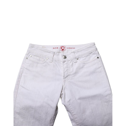 S.O.S White Low Waist Bootcut Denim Jeans