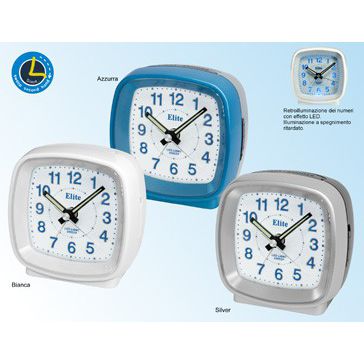 ELITE SVEGLIA ANALOGICA GRIGIA/ GREY ALARM CLOCK CLOCKS,Sveglia