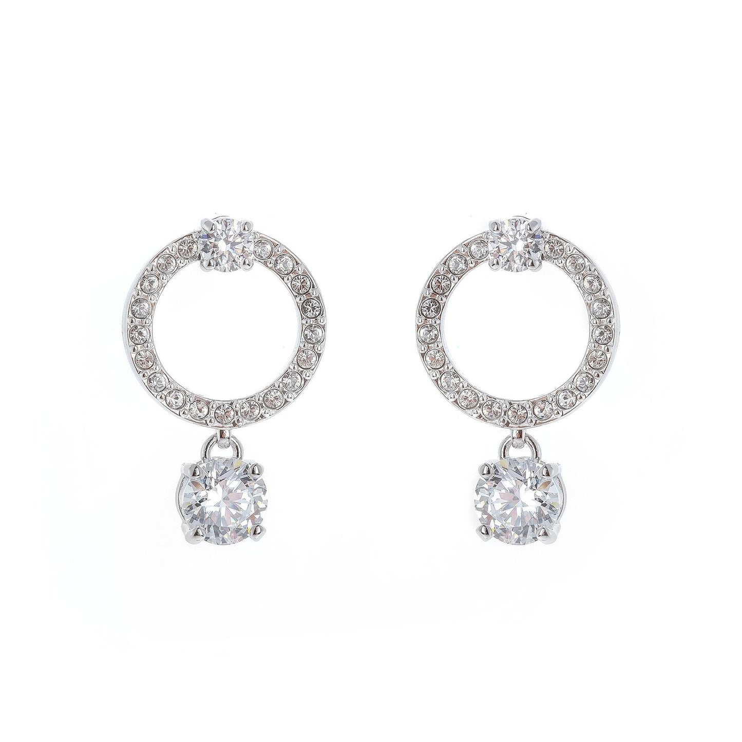 SWAROVSKI Mod. 5563278 earrings for ladies, silver 925°, quartz movement, 3 ATM water resistant, in official box, 30 mm case