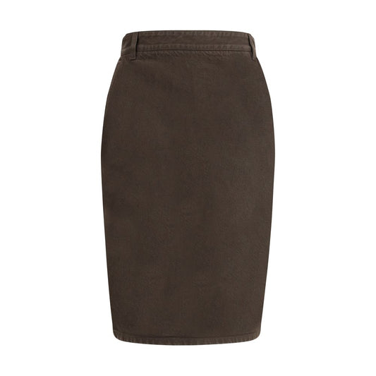 Saint Laurent Brown Denim Skirt