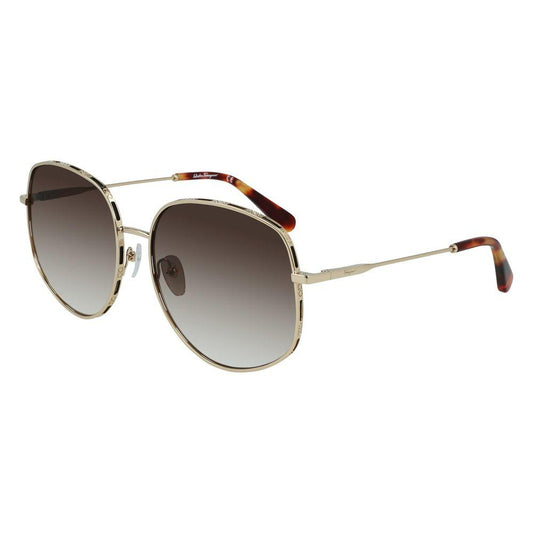 Salvatore Ferragamo Salvatore Ferragamo Gold Metal Sunglasses SFSF277S710AC 1728,67434610848,Gold,New with tags,Salvatore Ferragamo,Sunglasses for Women - Sunglasses,Women