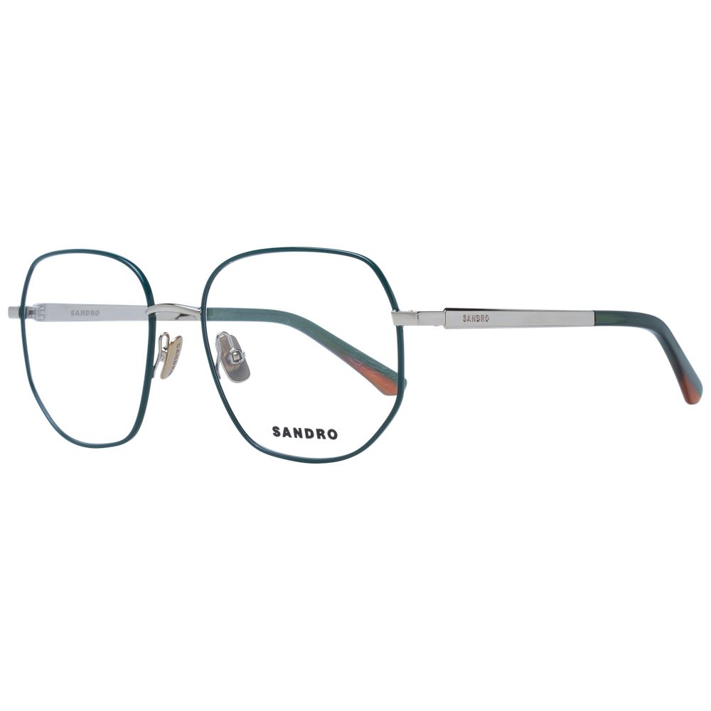 Sandro Green Women Glasses Frame, round style in green acetate with full-rim, 46-19-135 size, ideal for a stylish look.