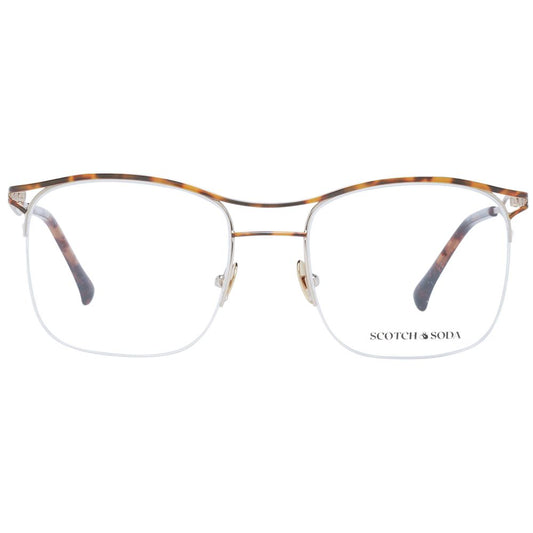 Scotch & Soda Brown Men Glasses Frame with acetate full-rim design, demo plastic lenses, and 55mm lens width.
