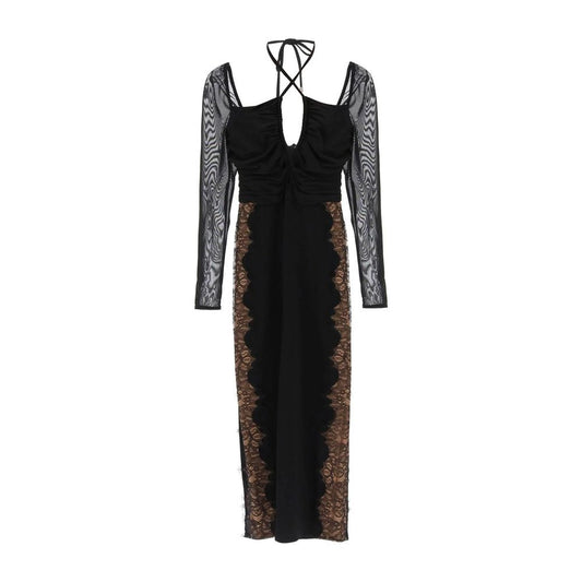 Self-Portrait Black Polyester Cocktail Dress1728,40,75611013280,Black,Clothing,Cocktail - Dresses - Clothing,Dresses - Clothing,Longsleeve - Dresses - Clothing,Midi - Dresses - Clothing,New with tags,Self-Portrait,Women